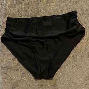 Black High-Waisted Swim Bottoms